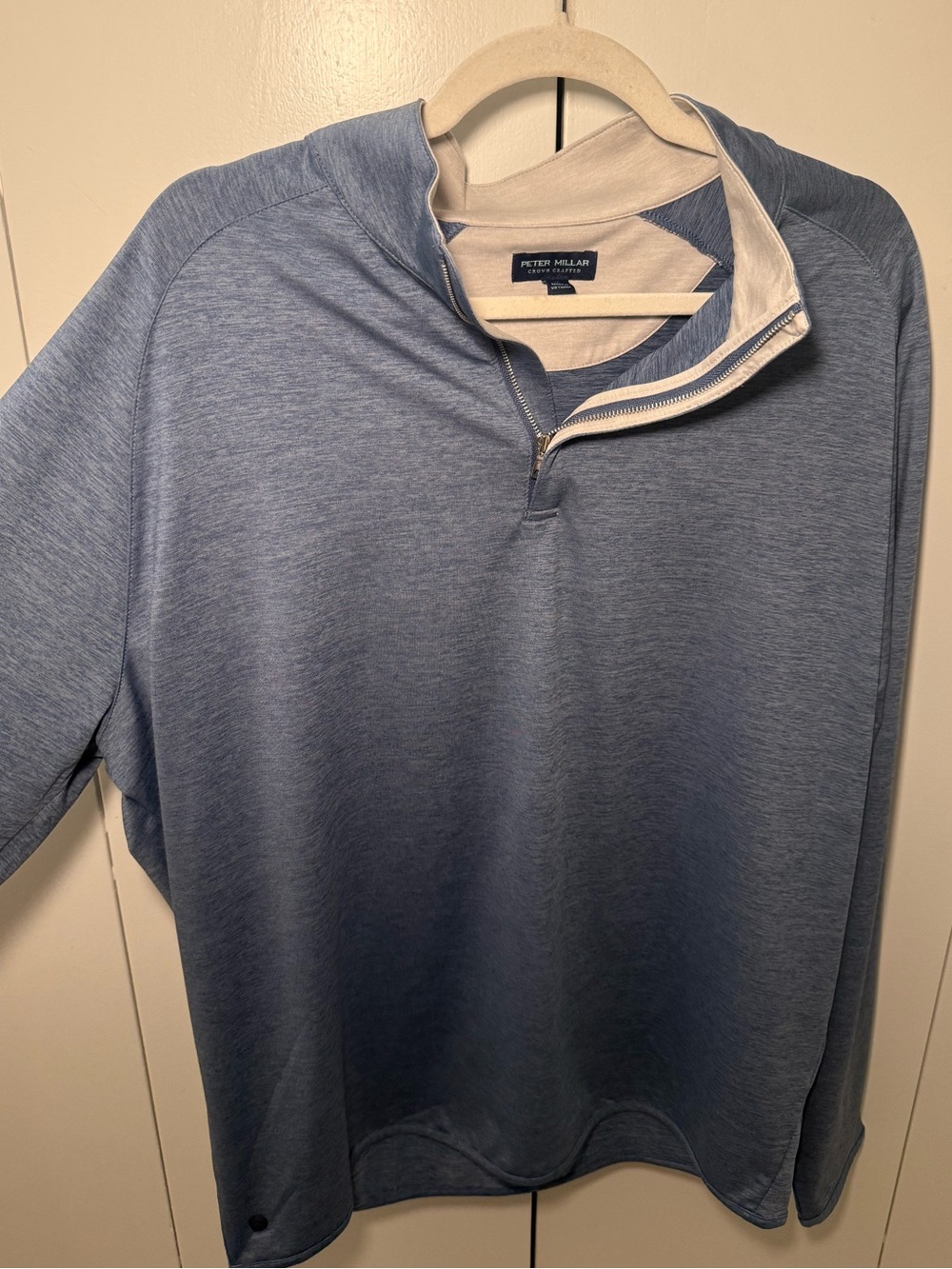 Peter Millar Navy and Cream Quarter-Zip Pullover